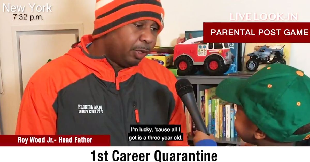 coronavirus memes - New York p.m. Live LookIn Parental Post Game Florida A&M University I'm lucky, 'cause all | Roy Wood Jr. Head Father got is a three year old. 1st Career Quarantine