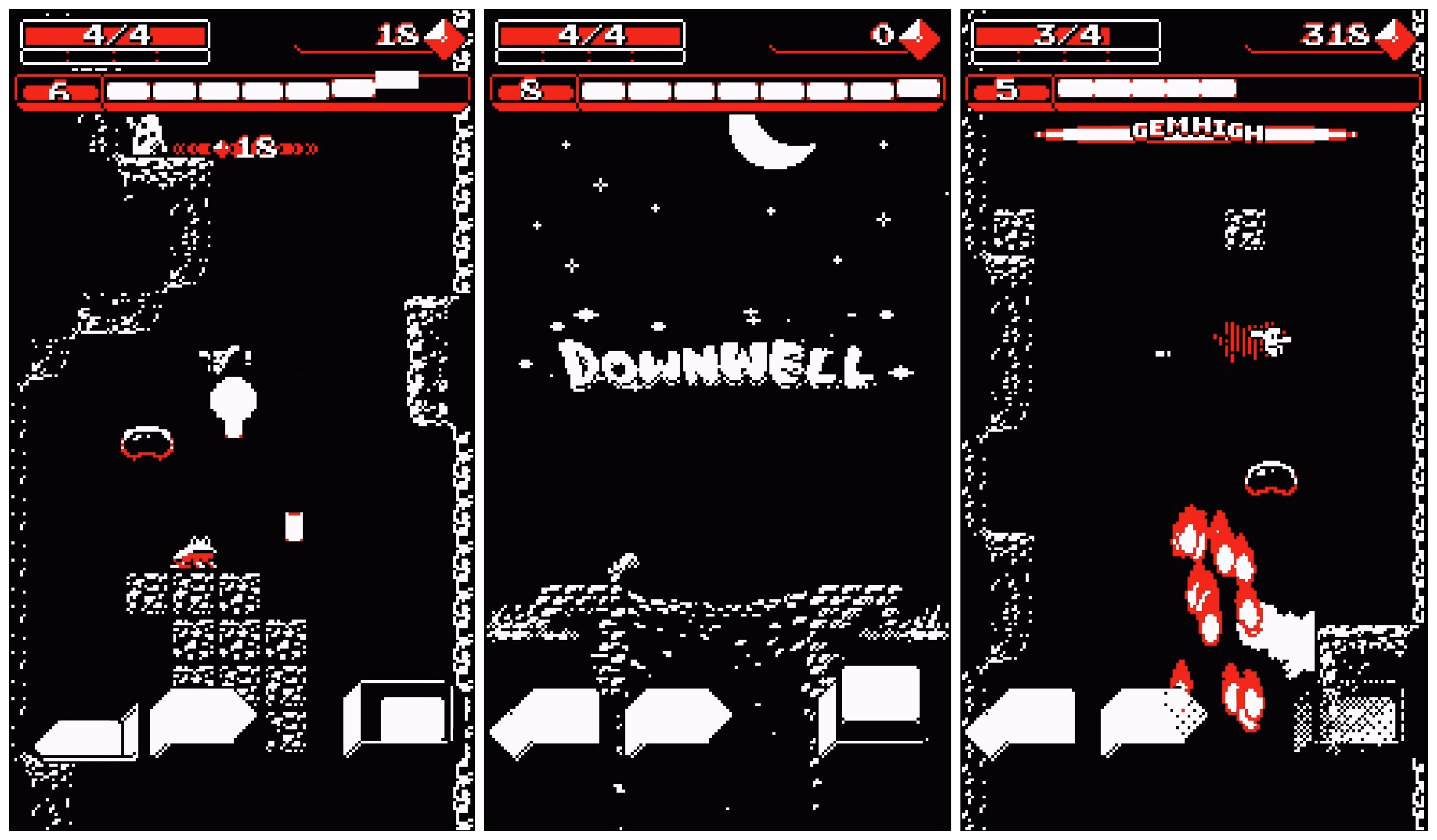 roguelike video games - Downwell video game screenshot