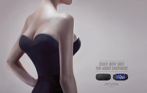 funny adult only video game ads - ps vita ad touch both sides - Touch Both Sides For Added Enjoyment