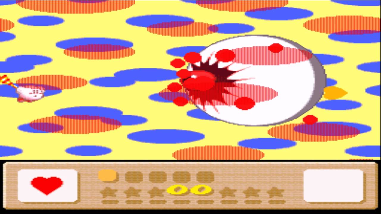 dark moments in kids games - Kirby's Dreamland 3: Bloody Eyeball Fight