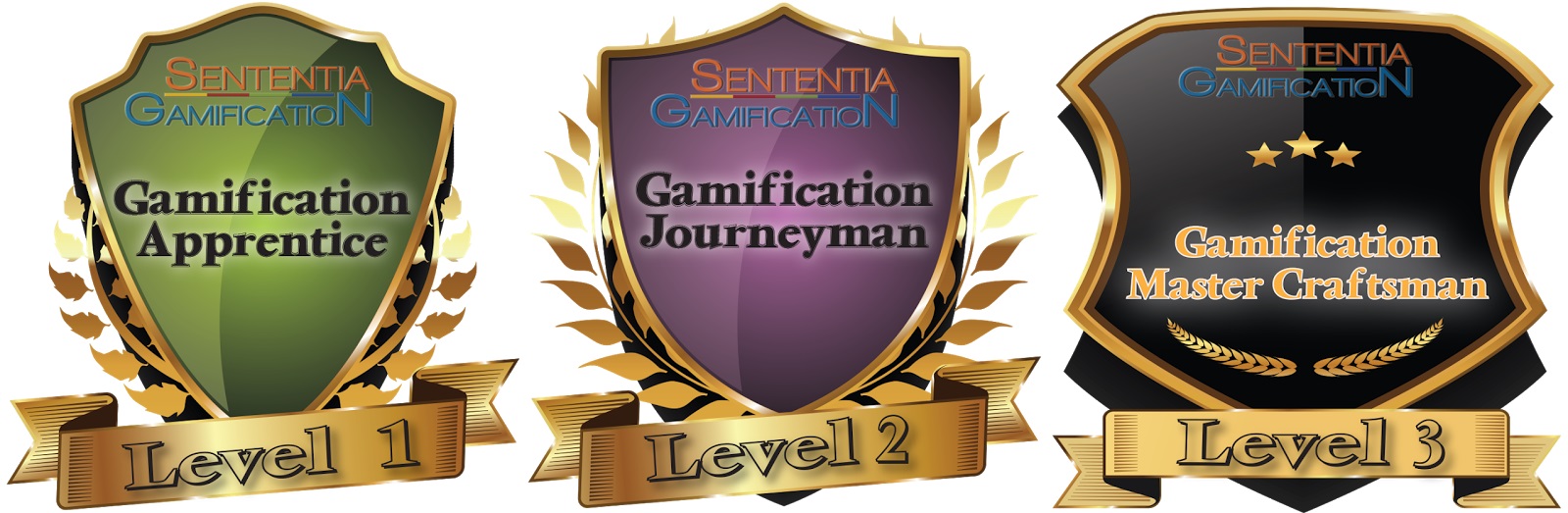 Different Mastery Achievements https://thegamificationreport.blogspot.com/2017/12/new-sententia-gamification-digital.html

These days, achievements and trophies in video games have different values. For example, getting a platinum trophy for a PlayStation game indicates your mastery of that particular title.

On a similar note, plenty of modern businesses took the basic badging concept and added badges requiring different levels of skill or achievement. This had two positive outcomes, the first being that when badges are harder to get, employees are forced to master more complex skills.

The second is that high-level badges promote a high level of achievement (no pun intended) in corporate offices. And proud employees can evil display those digital badges on social media to brag about their achievements.