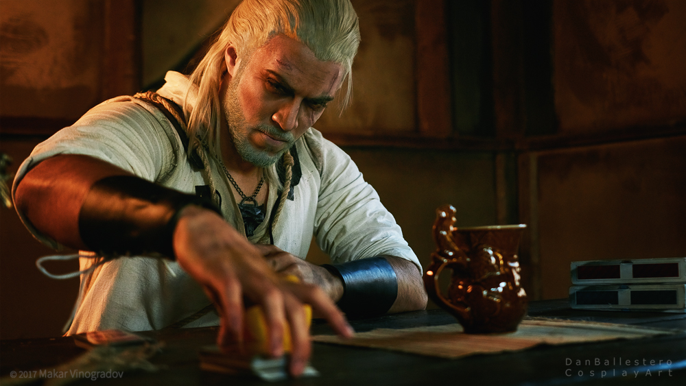 Characters working second jobs - Geralt Becomes a Pro Gwent Player