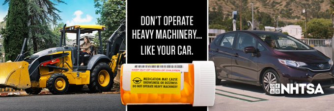 labels and warnings people ignore - wheel - Don'T Operate Heavy Machinery... Your Car. Medication May Cause Browsiness Or Dizzimis Do Not Operate Heavy Machinery Binhtsa