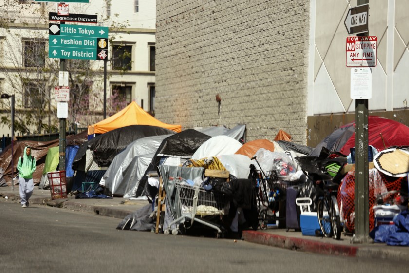 terrible vacation destinations  - skid row los angeles - Warehouse District One May Little Tokyo Fashion Dist Toy District TowAway No Stopping Any Time