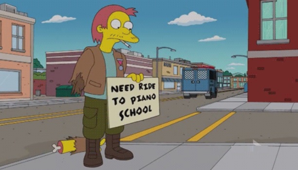 people who dodged bullets - simpsons herman - Need Ride To Piano D School