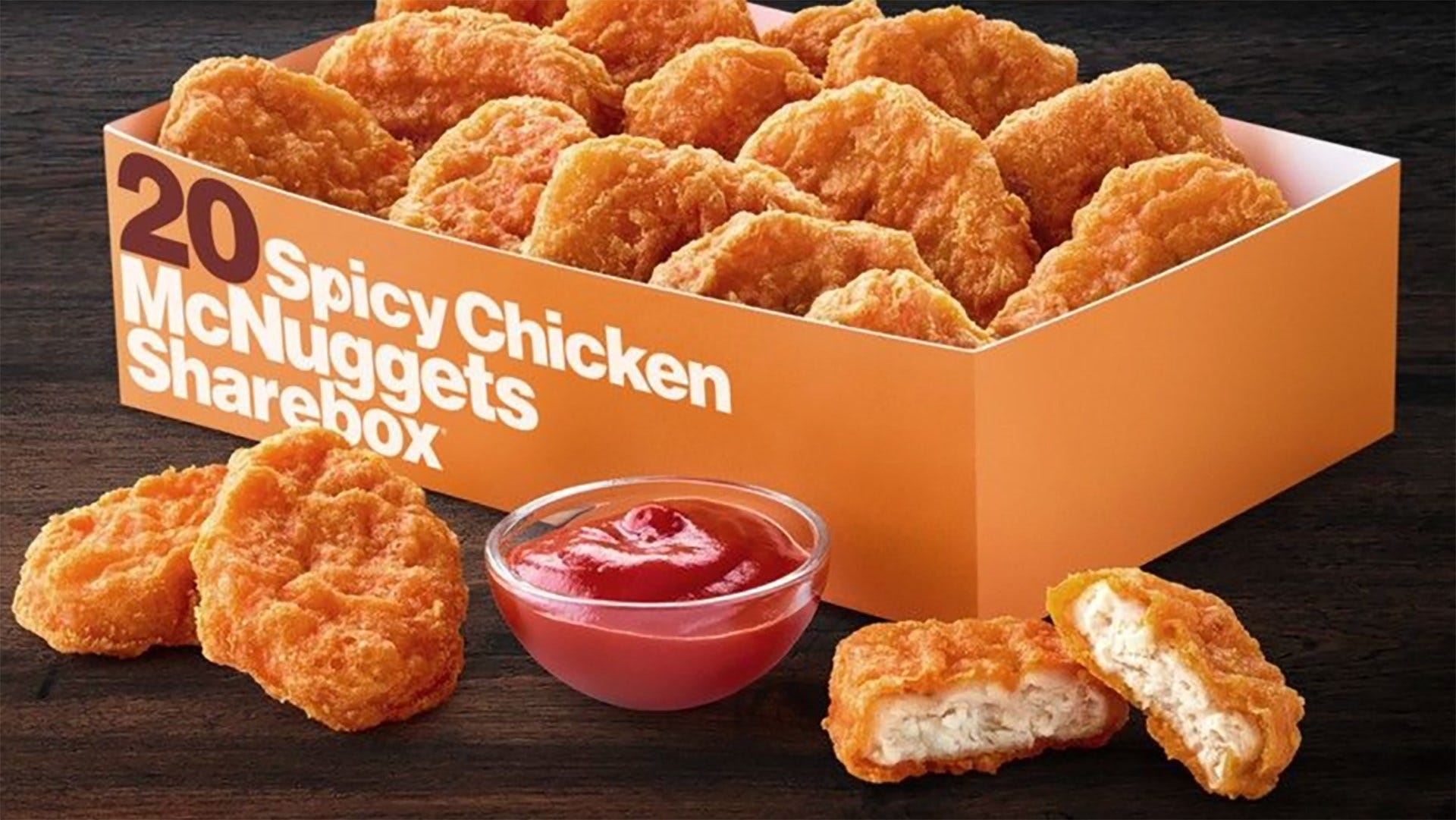 people who dodged bullets - mcdonald's spicy nuggets - 20 Spicy Chicken McNuggets box
