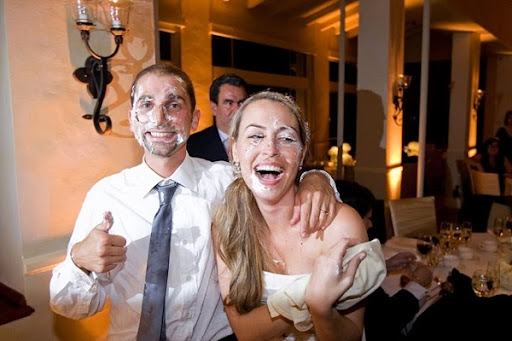 Socially Acceptable Bad Behaviors - smashing cake in face wedding