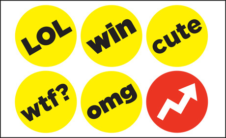 overpaid jobs - culture of buzzfeed - Lol win wtf? cute omg