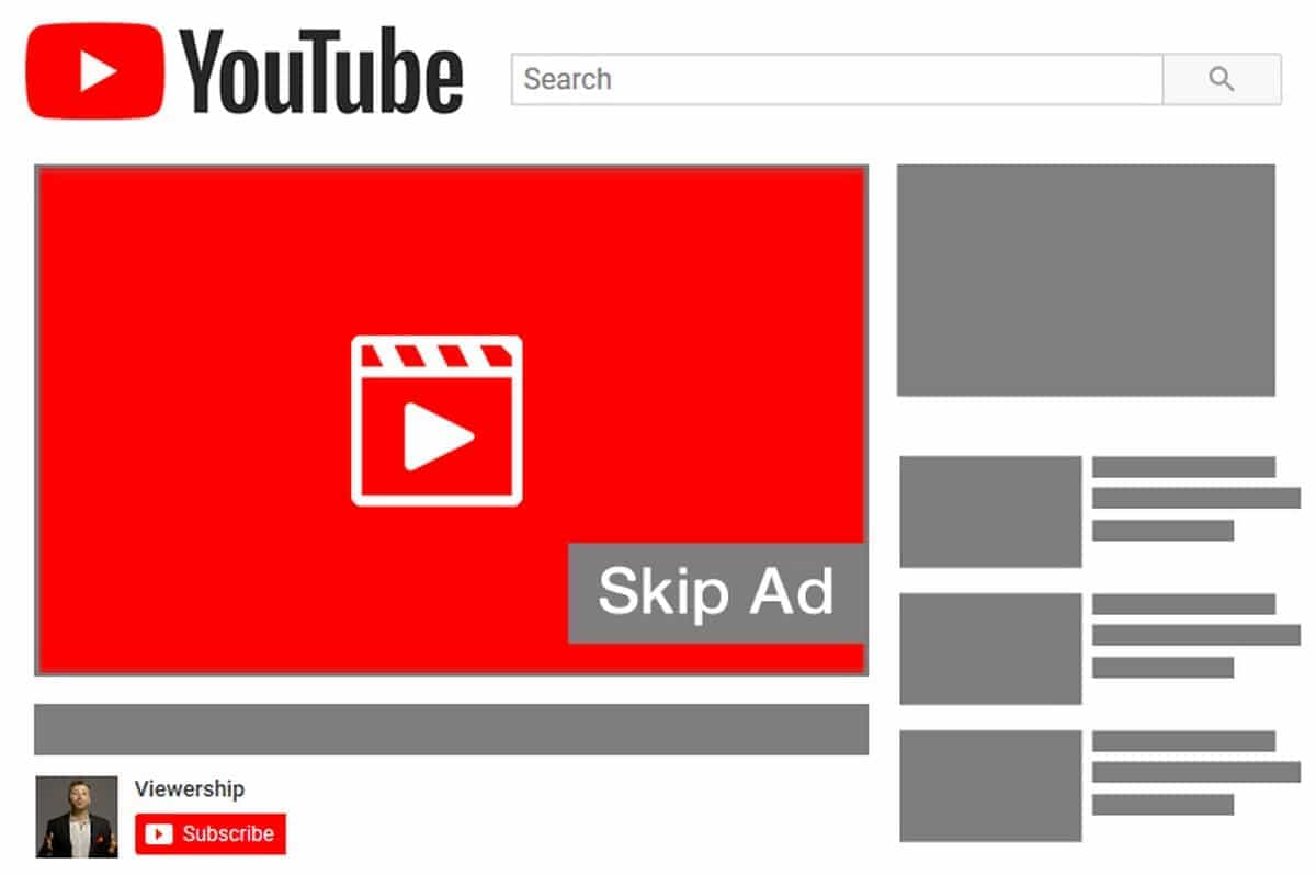 youtube ads - YouTube Search Skip Ad Il Viewership Subscribe