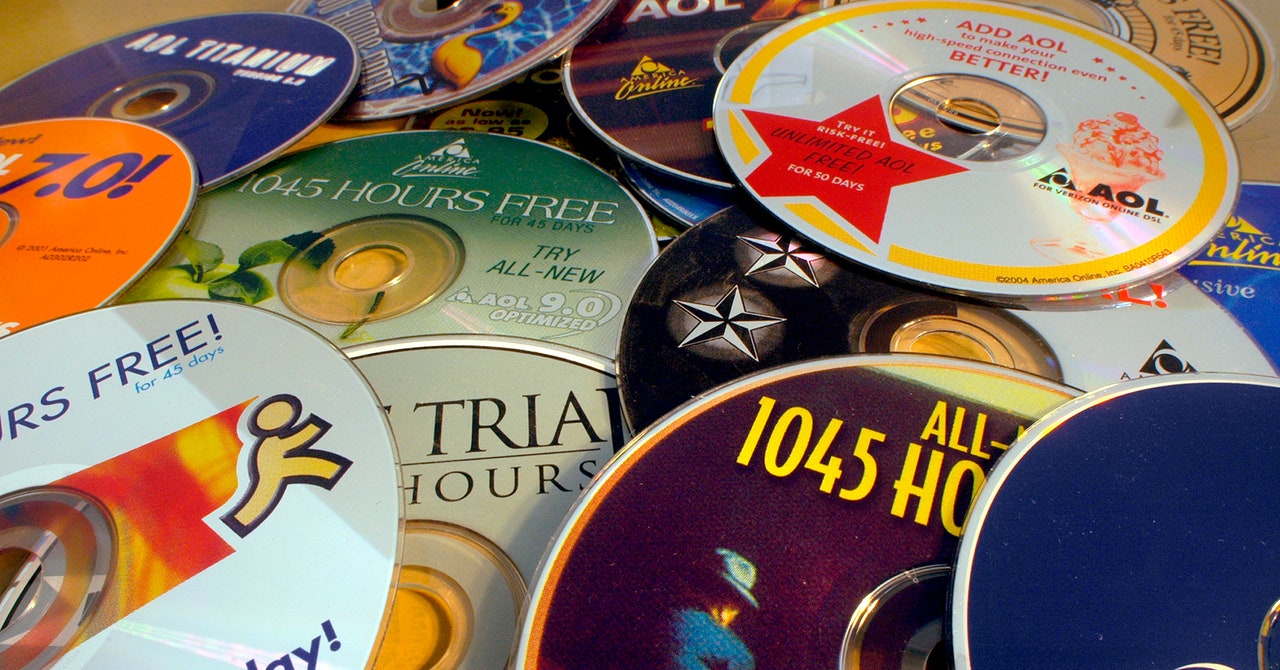 AOL sending discs through the mail offering 500 hours of free web access -u/Keithninety