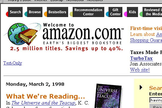 Amazon only selling books. -u/Shiaomimi
