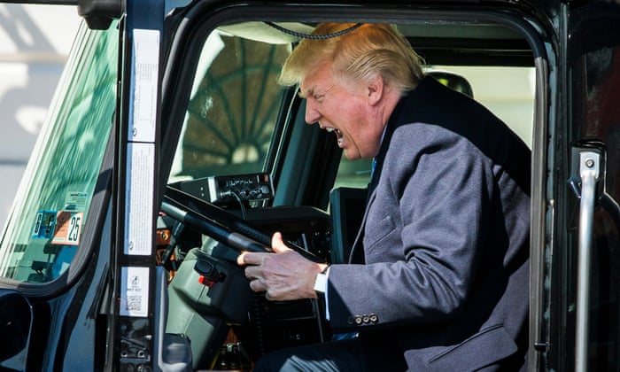 adult opinions on life - trump driving truck
