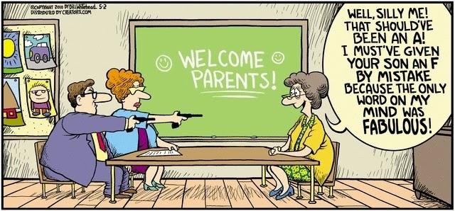bad parenting trends  - Not believing the teacher ever.