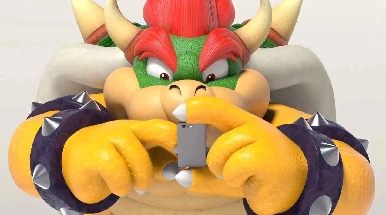 Fictional Villains - bowser with phone