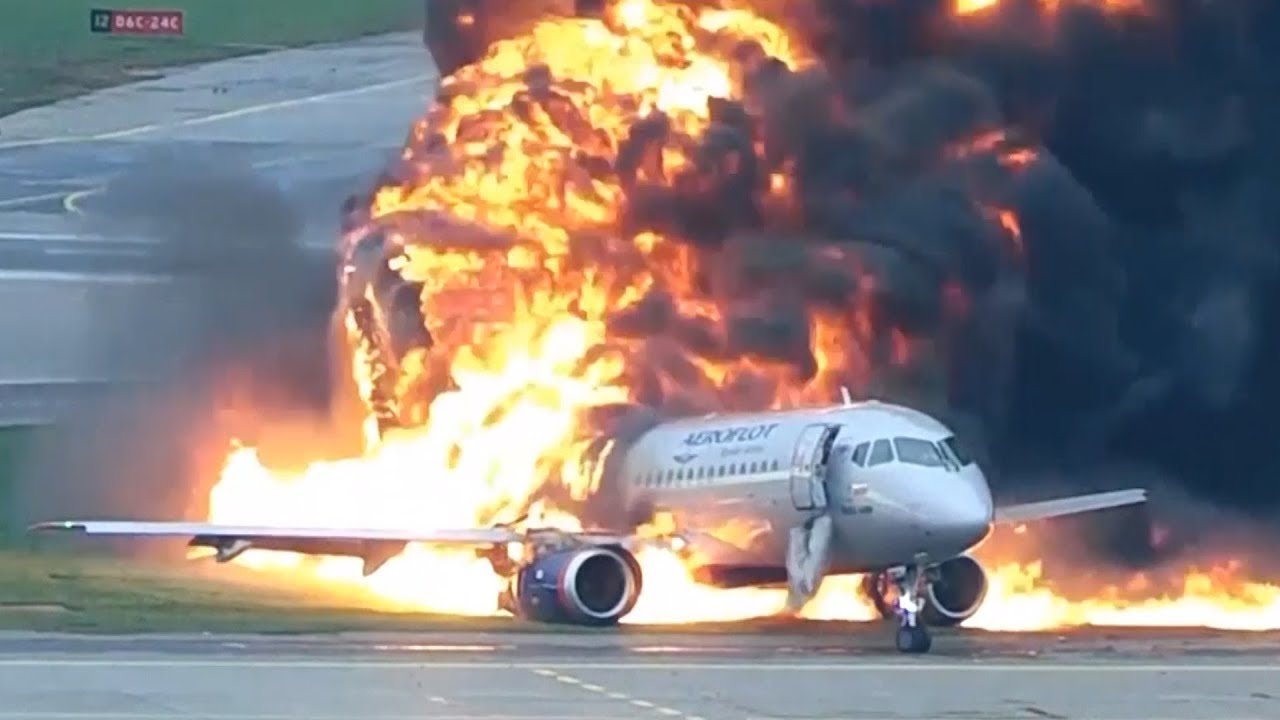 Last Thoughts - airplane on fire -