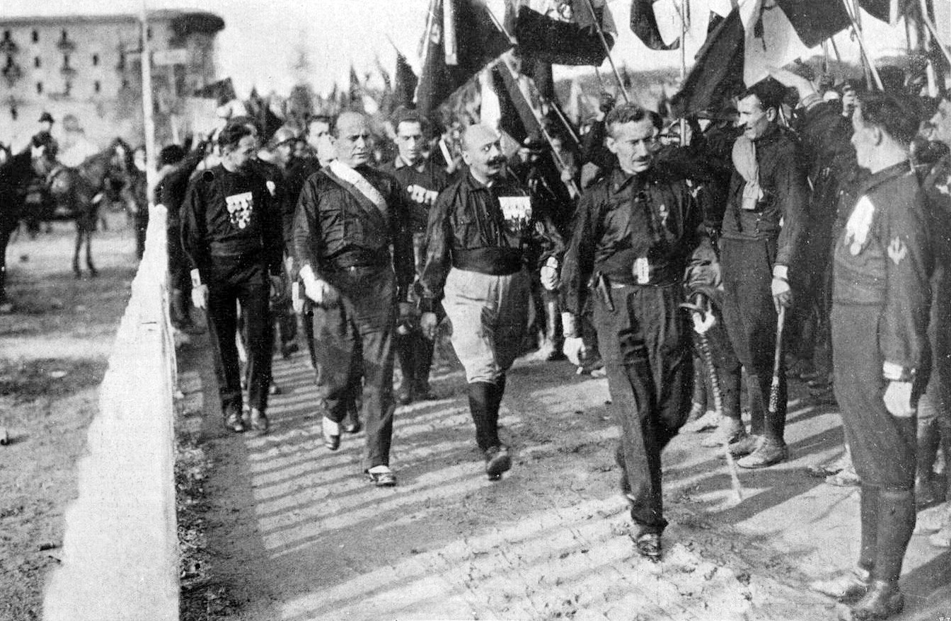 wtf facts about Mussolini - Mussolini did not participate in the March on Rome. Mussolini appointed leaders of the march and took pictures with them but went to Milan, only arriving in Rome a day later after the march had succeeded.