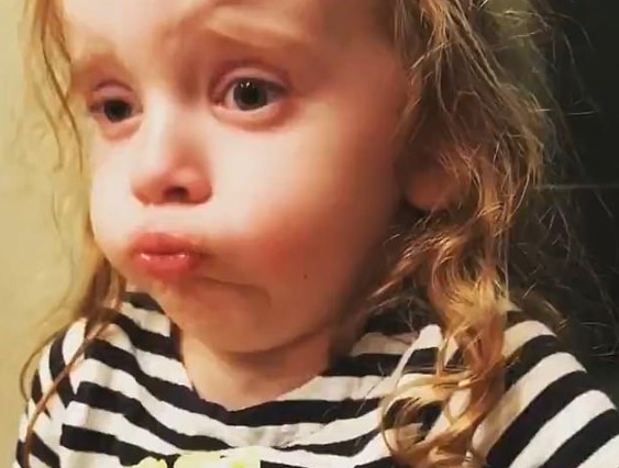Crazy but Good advice - little girl pretending to like mom's cooking gif