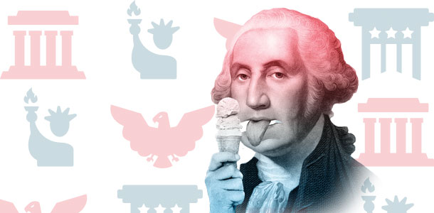 George Washington Facts - The Founding Fathers had a love for ice cream. Thomas Jefferson crafted an 18-step recipe for vanilla ice cream that is housed in the Library of Congress. George Washington was said to have spent $200 on ice cream in the summer o