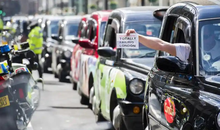 london black cab uber protest - Tremp Totally Failing London