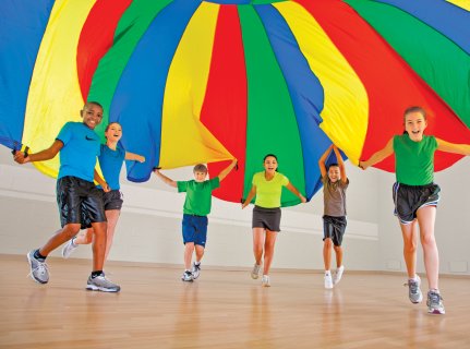 Childhood nostalgia -- gym parachute game
