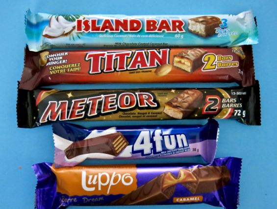 Things a dollar can buy - dollar store chocolate bars - Island Bar Titan Onquer Your Aunger! Conquerez Votre Faim! Meteor Chalete Neupet & Cere corre Dream 4fun uppo Caramel Bare Labore 2 Bars Barres 2 1232 Bars Barres 72 g