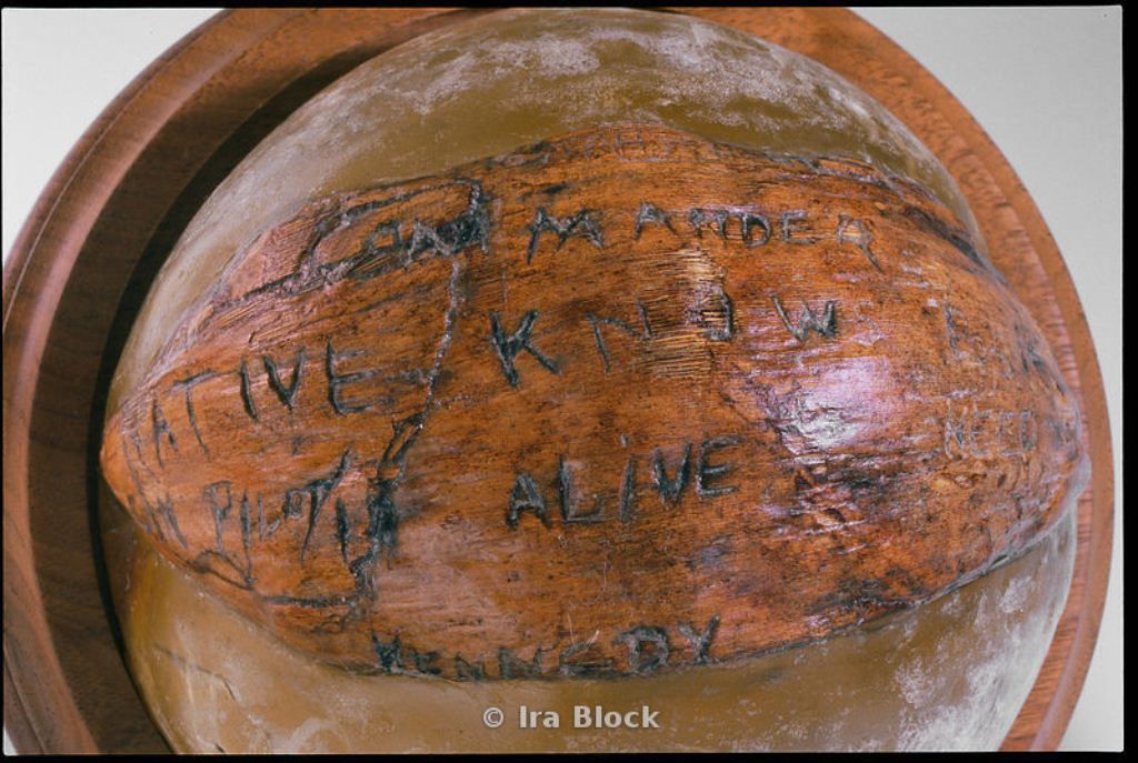 JFK Facts - JFK was stranded on a desert island during WWII, and eventually rescued thanks to a coconut he had carved a distress message into. He later displayed this coconut in the Oval Office.-u/thelonebroccoli