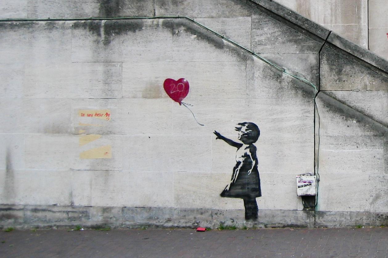 staged world events - banksy art - De ury heart 20 Brand