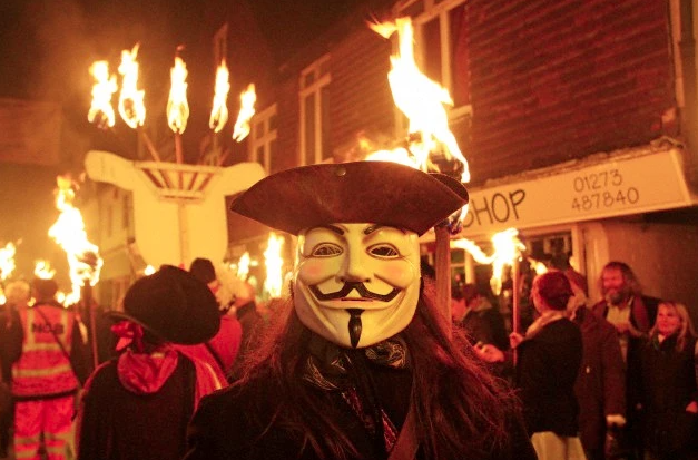 For over 400 years the 5th of November has been Guy Fawkes day. It used to be celebrated as the failed attempt of an English traitor to kill the King, but recently has become a day of celebrating global dissent against tyrannical governments. It's quite the change in its outlook.
 
-u/PrometheusAscending