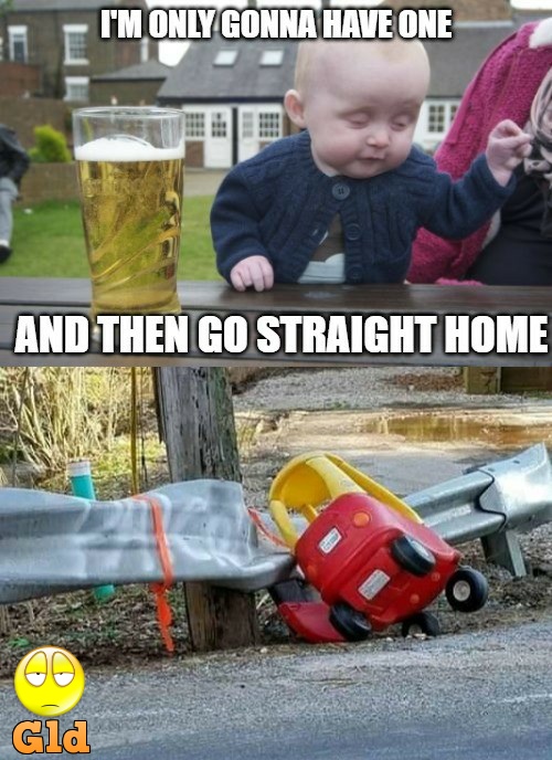 Funny baby drink driver