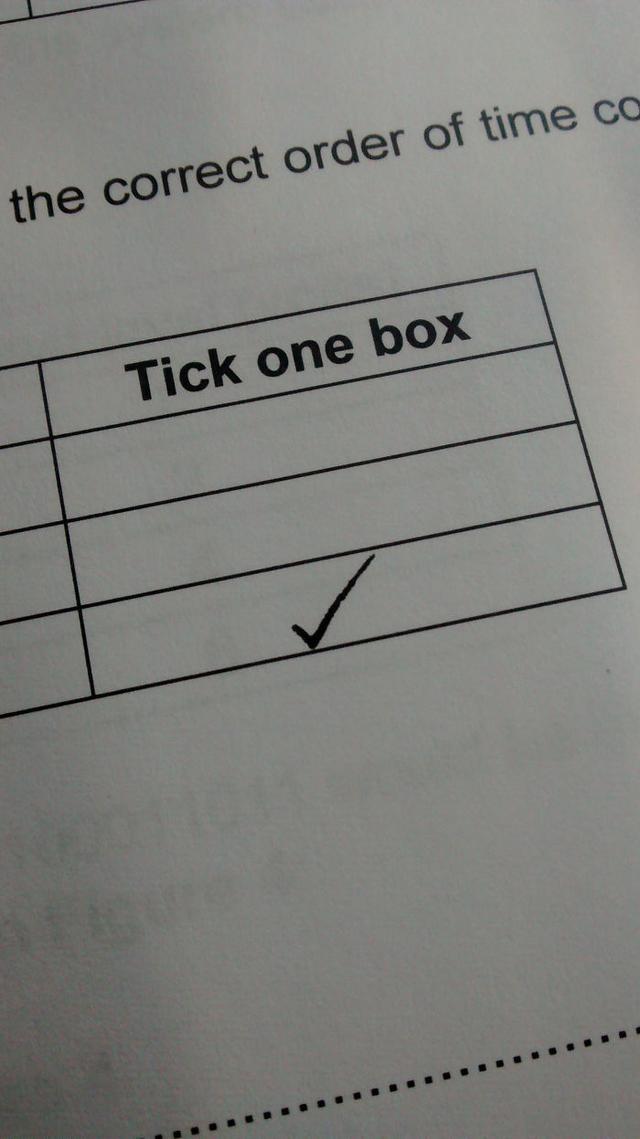 handwriting - the correct order of time co Tick one box