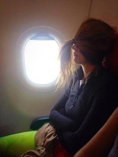 girl in the plane