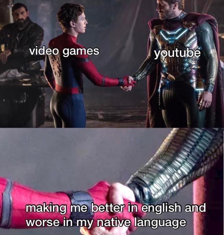 mysterio spider man far from home - video games youtube making me better in english and worse in my native language