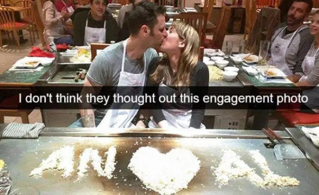 funny fails - I don't think they thought out this engagement photo anal