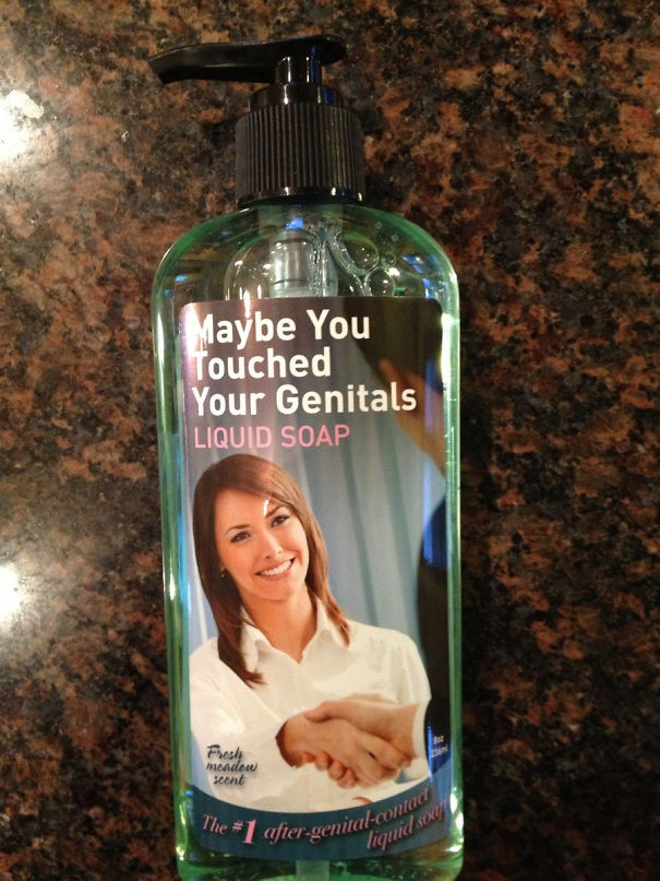 funny christmas presents - Maybe You Touched Your Genitals Liquid Soap Fresh meadow scent liquid see