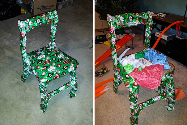 funny christmas presents - present disguise chair gag prank