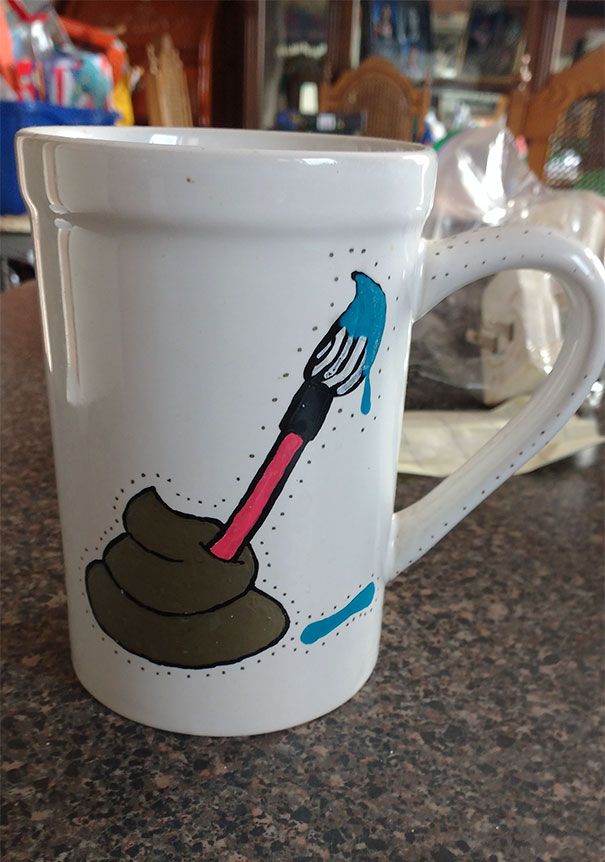 funny christmas presents - poop art coffee mug