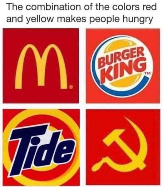 red and yellow make people hungry - The combination of the colors red and yellow makes people hungry Burger King Tm M Tide 32