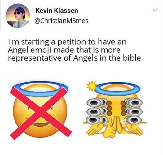 biblical angel emoji - Kevin Klassen I'm starting a petition to have an Angel emoji made that is more representative of Angels in the bible &