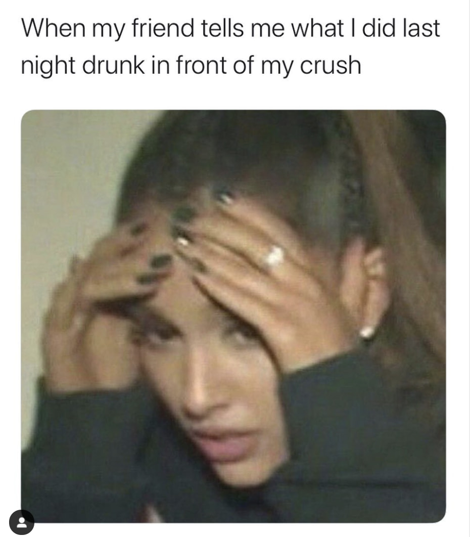 reaction ariana grande meme - When my friend tells me what I did last night drunk in front of my crush