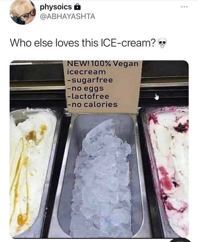 vegan icecream funny - physoics @ Who else loves this Icecream? New! 100% Vegan icecream sugarfree no eggs lactofree no calories