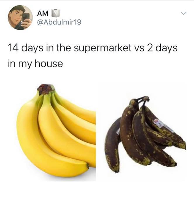 Am 14 days in the supermarket vs 2 days in my house