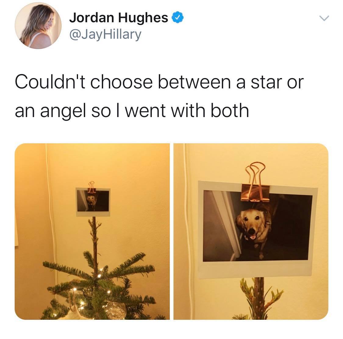 couldn t choose between a star - Jordan Hughes Hillary Couldn't choose between a star or an angel so I went with both