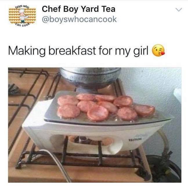 boys who Chef Boy Yard Tea Can Cool Making breakfast for my girl