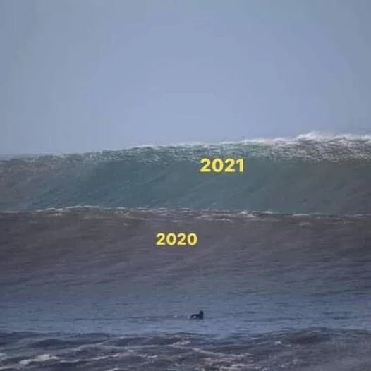 2020 2021 wave meme - 2021 2020