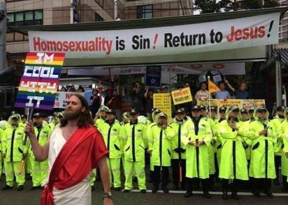 funny protests - Homosexuality is Sin! Return to Jesus! M N