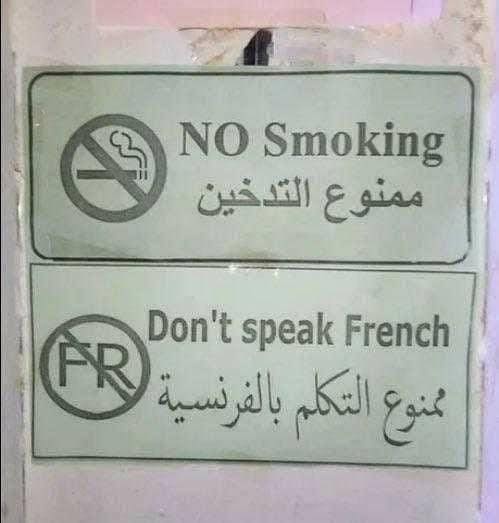no smoking don t speak french