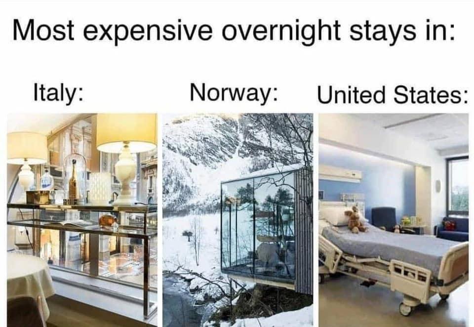 most expensive overnight stays meme - Most expensive overnight stays in Italy Norway United States