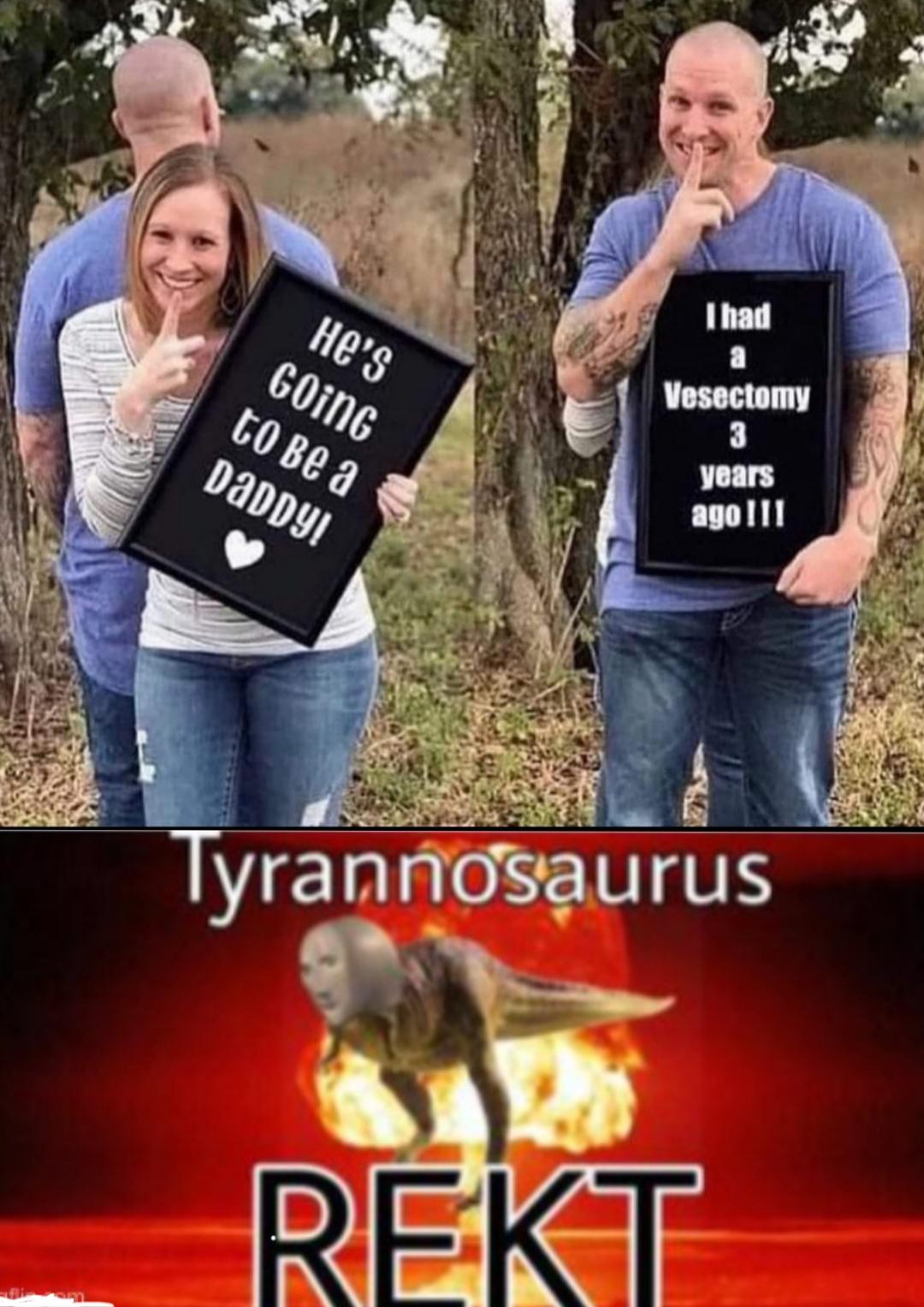 pregnancy announcement after vasectomy - He's Going to be a Daddy! I had a Vesectomy 3 years agolli Tyrannosaurus Rekt