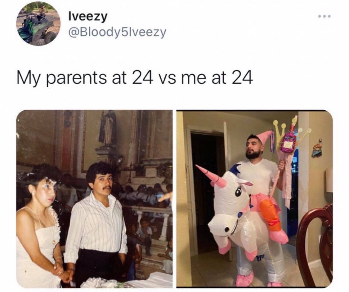 shoulder - Iveezy My parents at 24 vs me at 24