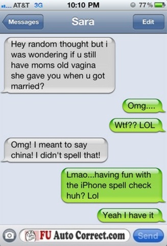 some funny iPhone auto-correct text messages